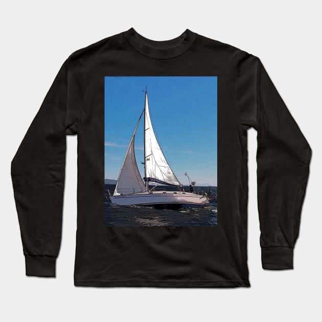 sailboat Long Sleeve T-Shirt by luilli